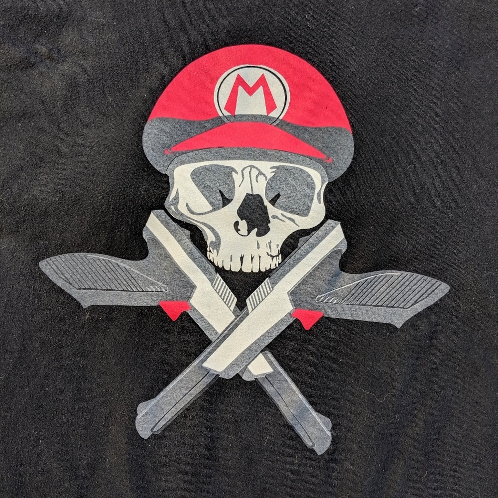 Original Gamer Rare TeeFury T-shirt Mario Skull